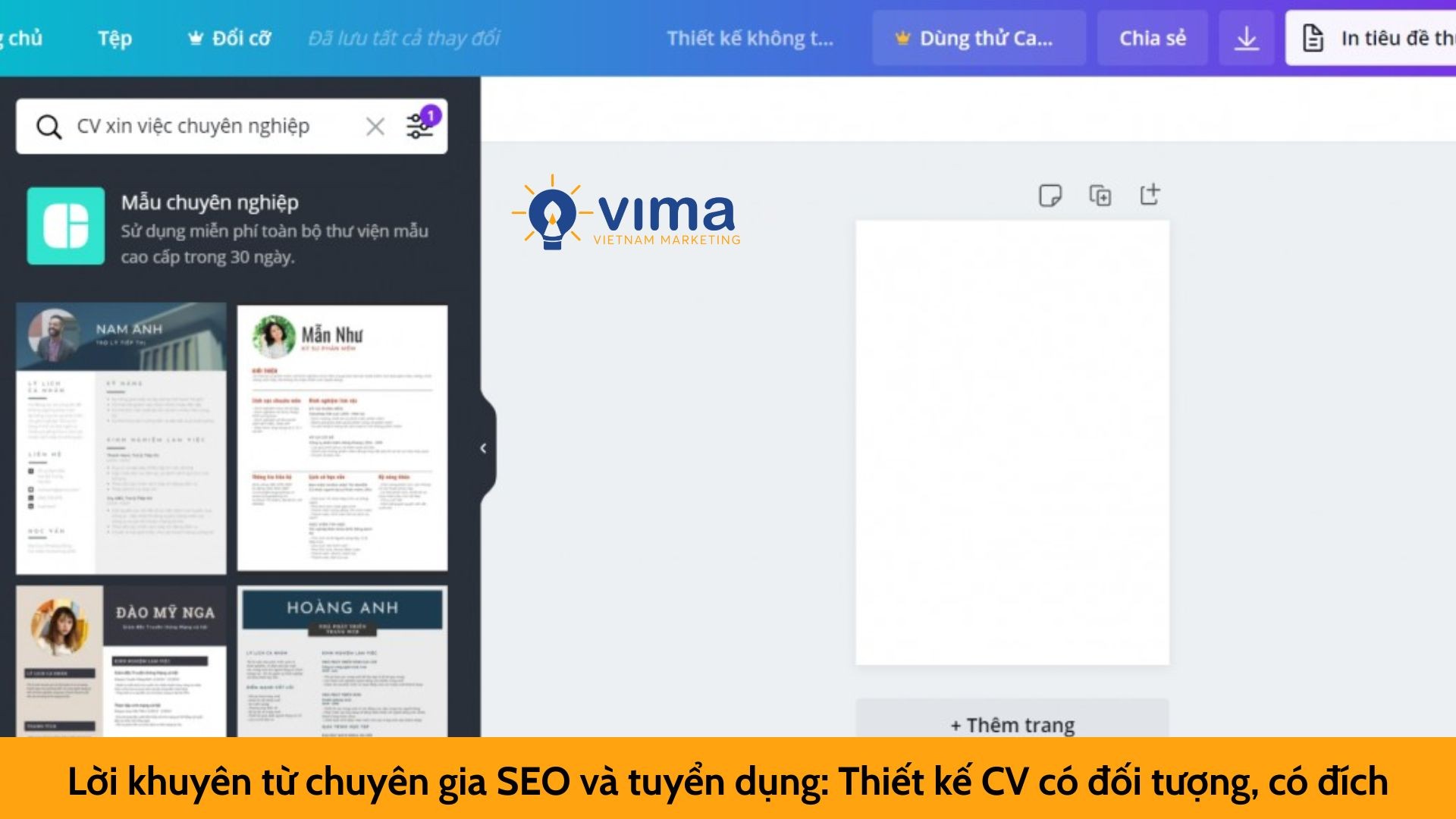 Lời khuyên từ chuyên gia SEO và tuyển dụng: Thiết kế CV có đối tượng, có đích